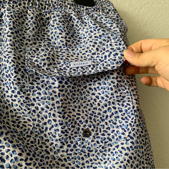 ALL FENIX Australia Pebble Leopard Abstract Print Short Blue Men Swim Trunks XL - Picture 6 of 12